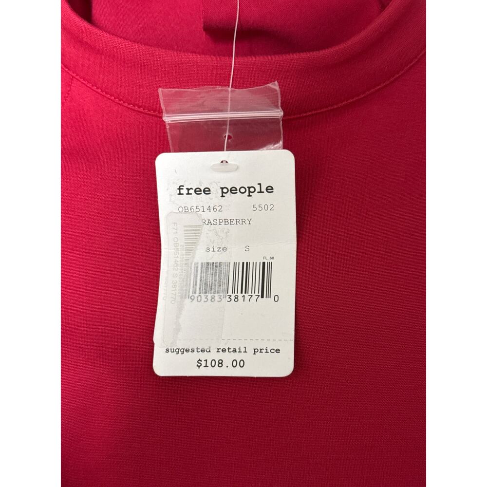 Free People Sweet Talk Ruffle Coquette Mini Dress In Raspberry Size Small - Picture 6 of 7